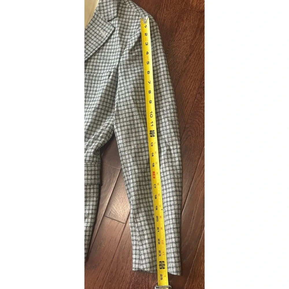 Gant Rugger Jacket Blazer Size 38 (48) 3 Roll 2 Button Gray Check NWT